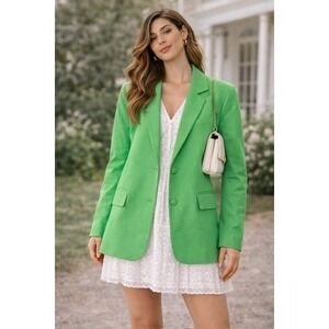 Line & Dot Women Green Two Button Blazer Jacket LJ9833M-1 Size S NEW